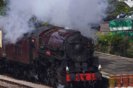 11 May 2021 - 15-51-32
We are so lucky to have a steam railway on the riverbank (and a paddle steamer on the river). Here is Omaha, an American style engine. Complete with American style whistle.
----------------
Dartmouth railway engine Omaha.